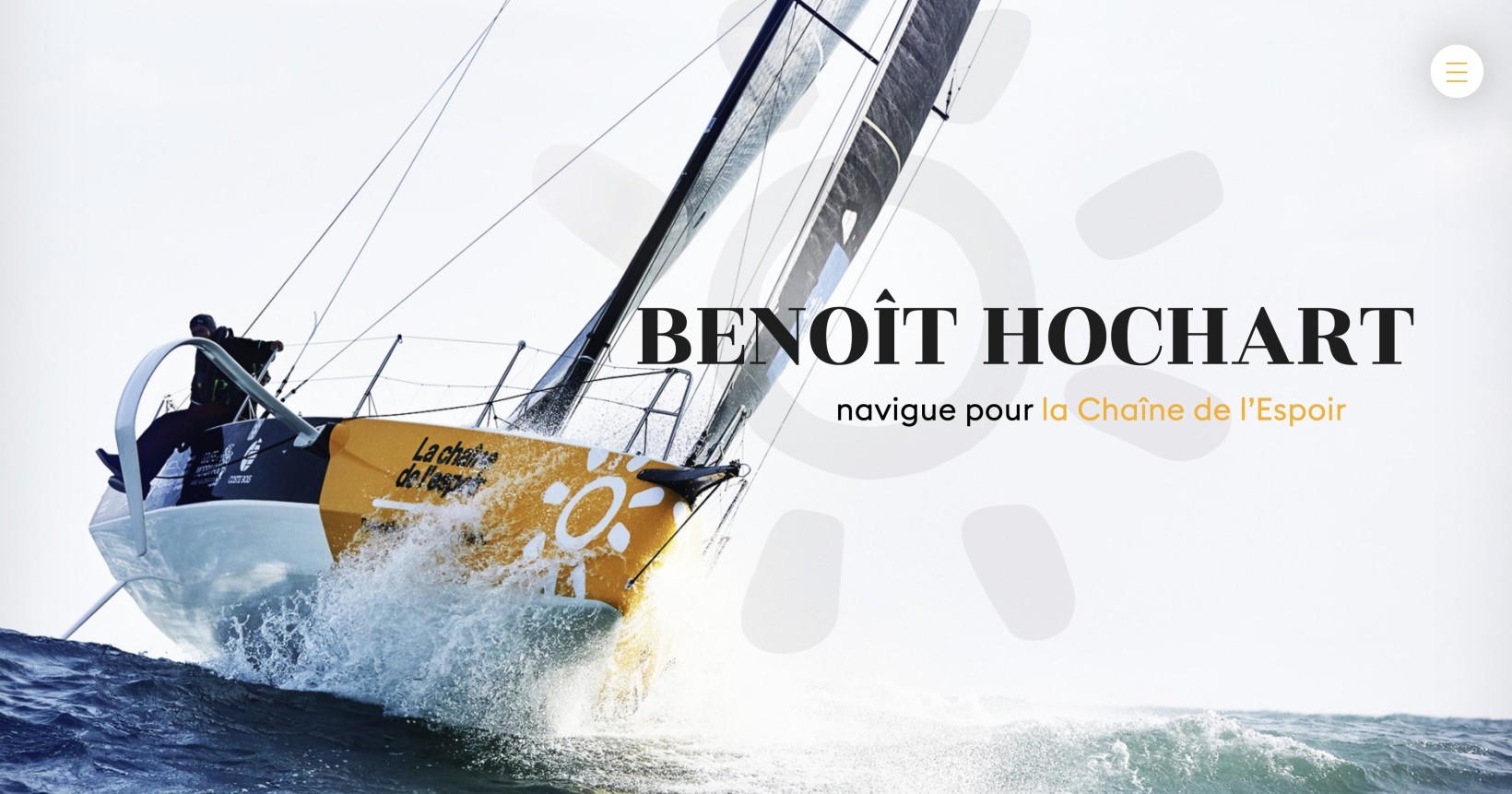 ⭐⭐⭐ Manu Lechat- Webdesigner, intégrateur, développeur Web freelance Réalisation du Site internet du skipper Benoit Hochart - 'La chaîne de l'espoir'. Présentation du projet, du skipper et de ses partenaires. J'ai réalisé la programmation des templates du site. Le contenu du site est intégralement administrable via le Cms Kirby.