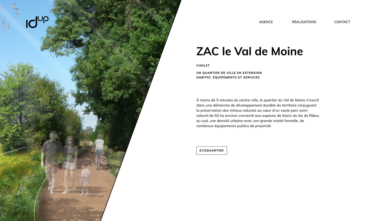 ⭐⭐⭐ Manu Lechat- Webdesigner, intégrateur, développeur Web freelance Réalisation du site internet de l'agence d'urbanisme IdUp basée à Nantes. Collaboration avec Samuel Jan et Dorian Simeha