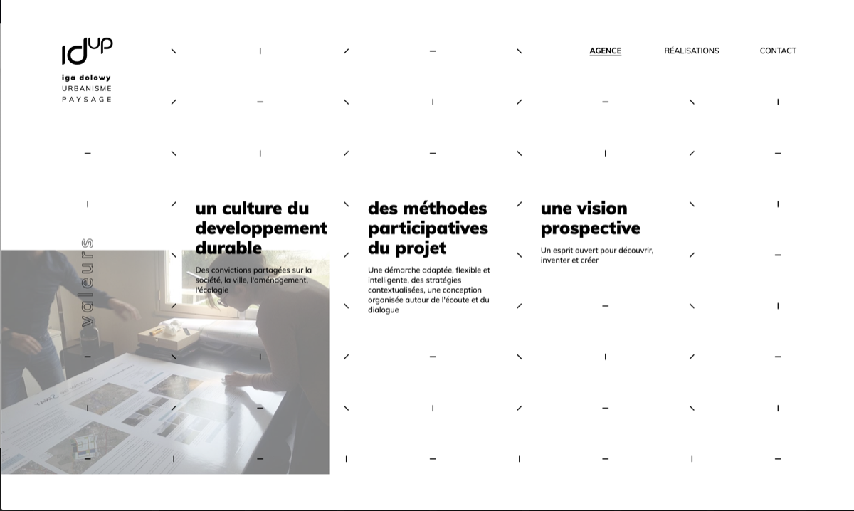 ⭐⭐⭐ Manu Lechat- Webdesigner, intégrateur, développeur Web freelance Réalisation du site internet de l'agence d'urbanisme IdUp basée à Nantes. Collaboration avec Samuel Jan et Dorian Simeha