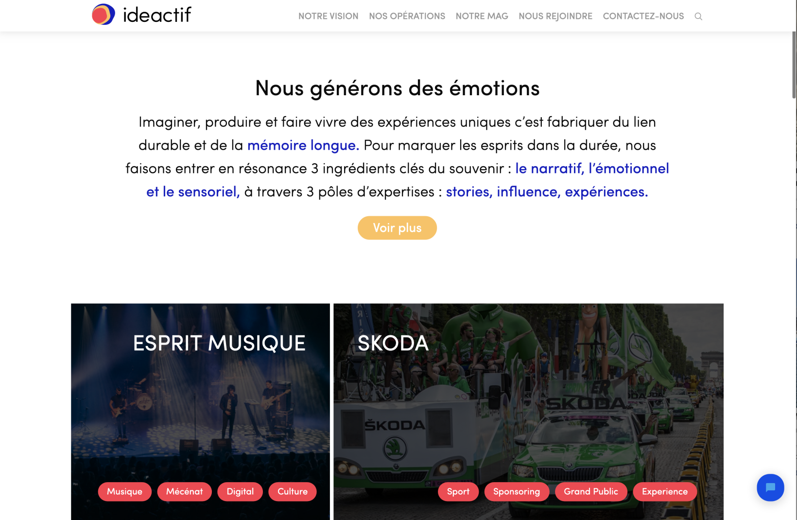 ⭐⭐⭐ Manu Lechat- Webdesigner, intégrateur, développeur Web freelance Développement front-end du site de l'agence Ideactif. Mise en page pixel-perfect et responsive. animation Svg des éléments de la charte graphique de l'agence.