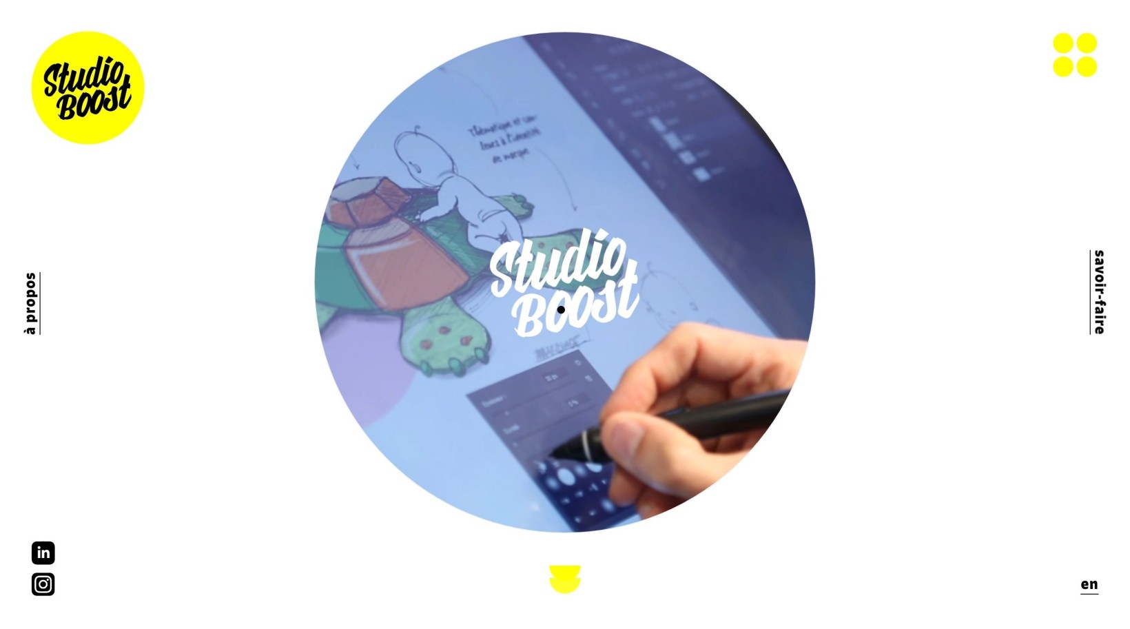 ⭐⭐⭐ Manu Lechat- Webdesigner, intégrateur, développeur Web freelance Réalisation du site de l'agence de design produit 'Studio Boost'. Graphisme réalisé par Anthonin+Margaux. Collaboration avec Dorian Siméha pour produire un site internet, entièrement responsive et administrable via le cms Kirby