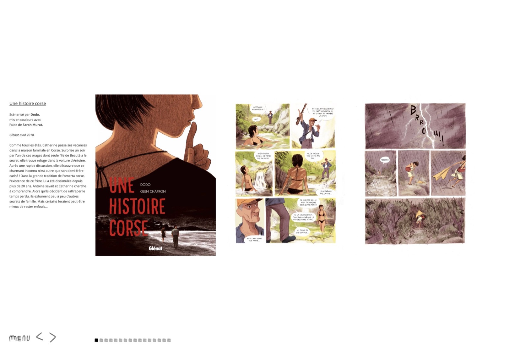 ⭐⭐⭐ Manu Lechat- Webdesigner, intégrateur, développeur Web freelance Webdesign et programmation du portfolio de l'illustrateur Glen Chapron. Réalisation d'un graphisme simple et intuitif. Mise en page responsive sur-mesure. L'ensemble du site est administrable via le cms Wordpress.