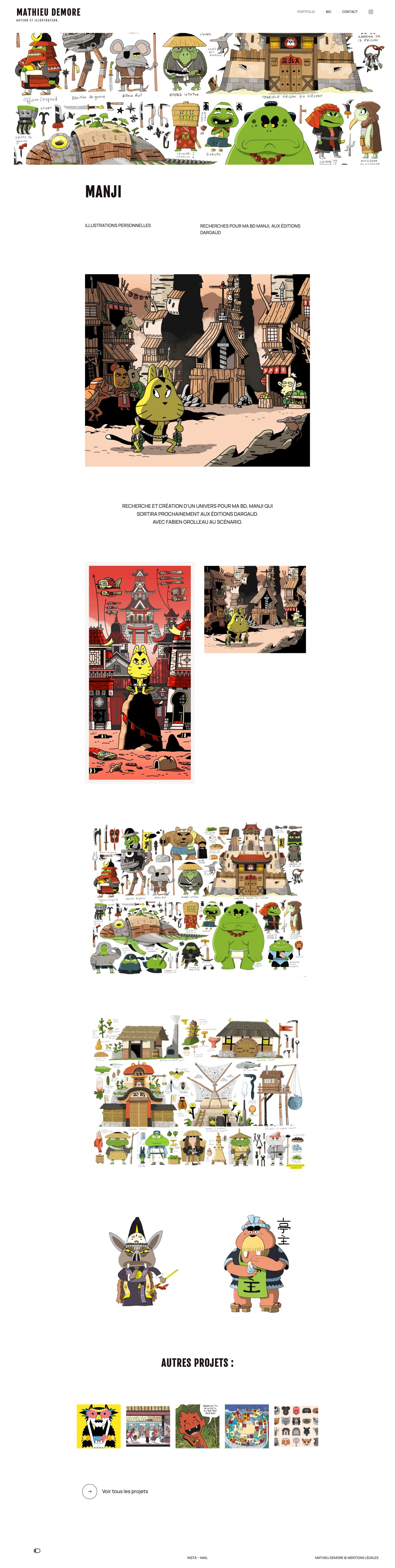 ⭐⭐⭐ Manu Lechat- Webdesigner, intégrateur, développeur Web freelance Webdesign et programmation du portfolio de l'illustrateur. Réalisation d'un graphisme simple et intuitif. Mise en page responsive sur-mesure. L'ensemble du site est administrable via le cms Wordpress.